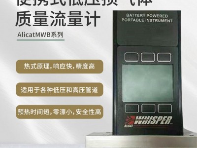 Alicat MWB系列便攜式低壓損氣體質(zhì)量流量計